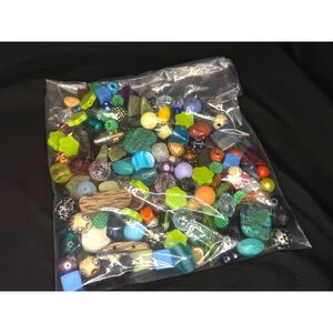 Mixed Bead Lot Jewelry Making Glass Acrylic Wood
